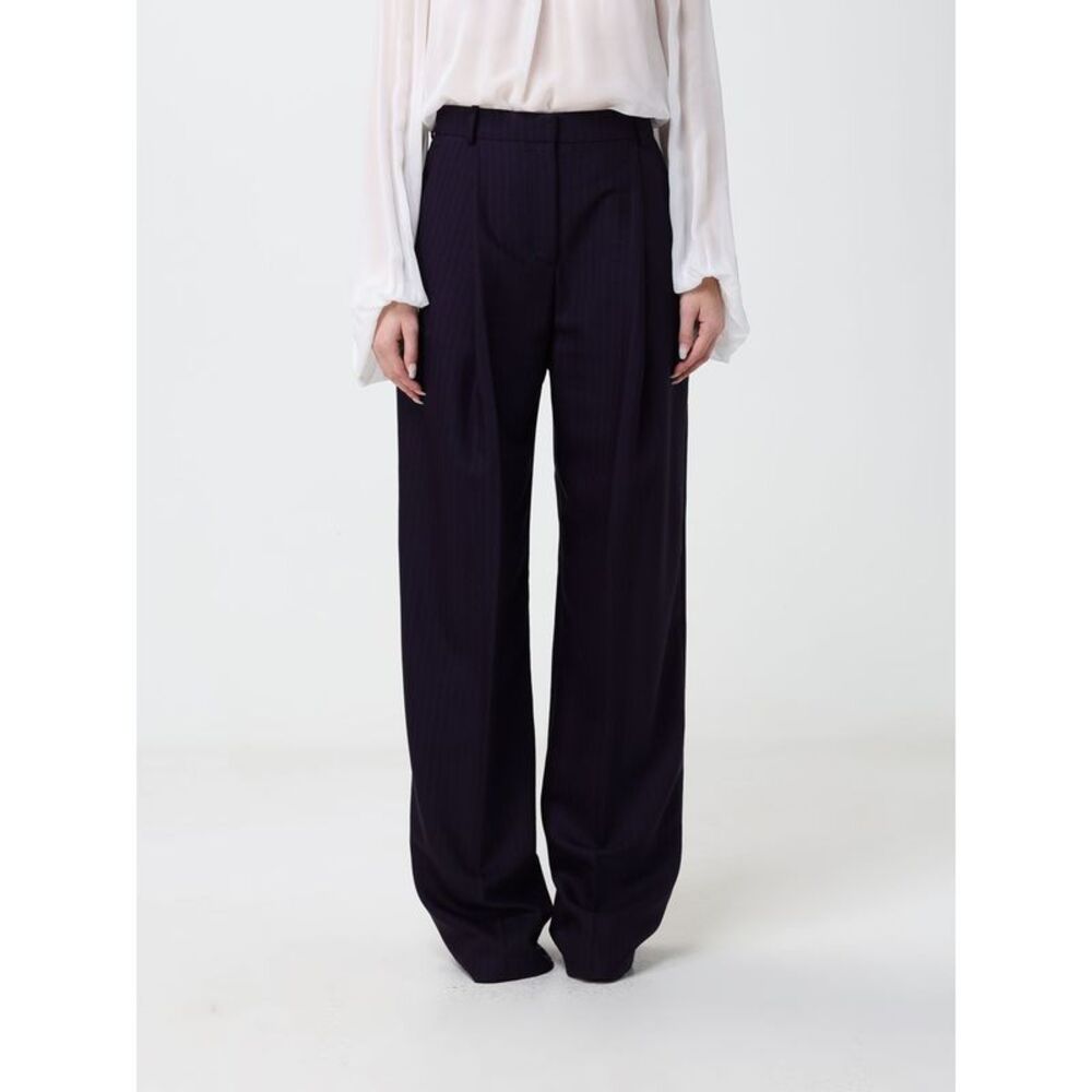 Elisabetta Franchi High-Waisted Pinstripe Wool Blend Palazzo Trousers